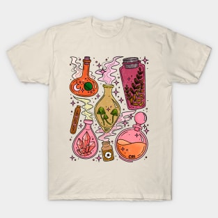 Magic Potions Witchy Vibes Pink & Orange T-Shirt